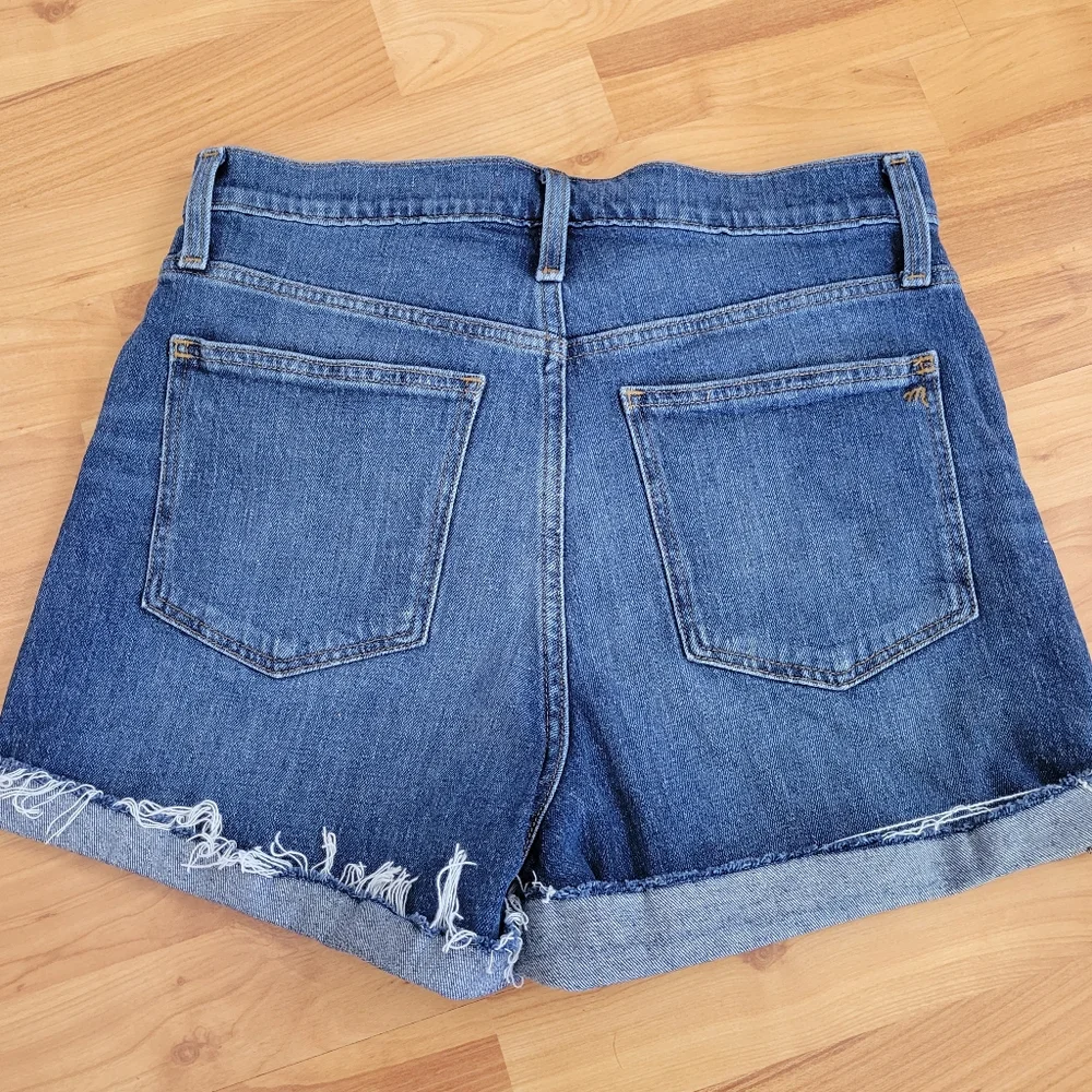 Madewell High Rise Jean Cutt Off Shorts 28 Glenoaks Medium Blue Wash